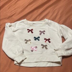 Jumping Beans White Sweatshirt with Colorful Bows